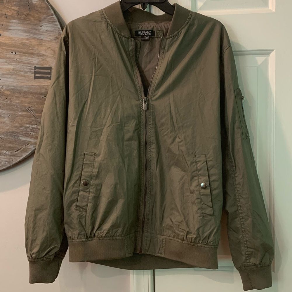 Buffalo David Bitton Green Bomber Windbreaker M